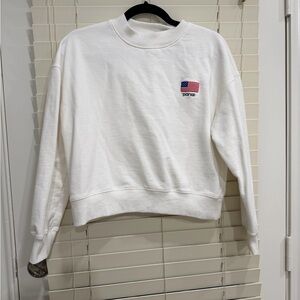 Parke White mockneck American flag